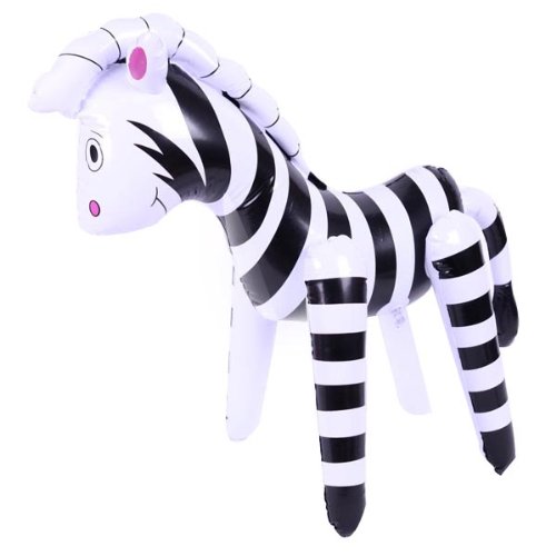 Inflatable Blow Up Zebra Toy Party Favour Blue Inflatable