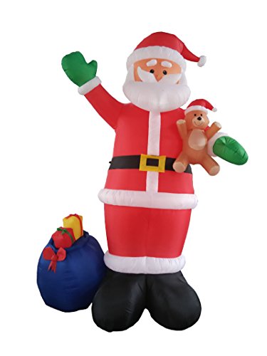 Werchristmas 360 Cm Large Pre Lit Tall Santa Inflatable