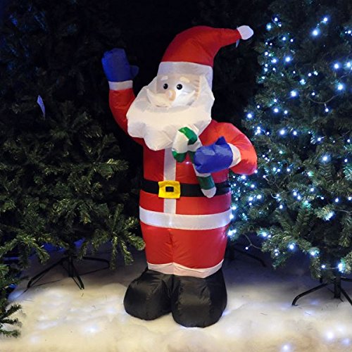 4ft INFLATABLE SANTA LIGHT UP 3 LED INDOOR OUTDOOR *UK PLUG* WATERPROOF ...